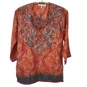 Love Kyla Paisley Inspired Tunic Top SZ XS